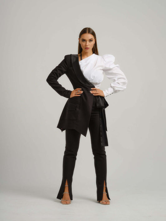 Double Identity Asymmetric Two-Piece Set by Tia Dorraine Women's Luxury Fashion Designer Clothing Brand