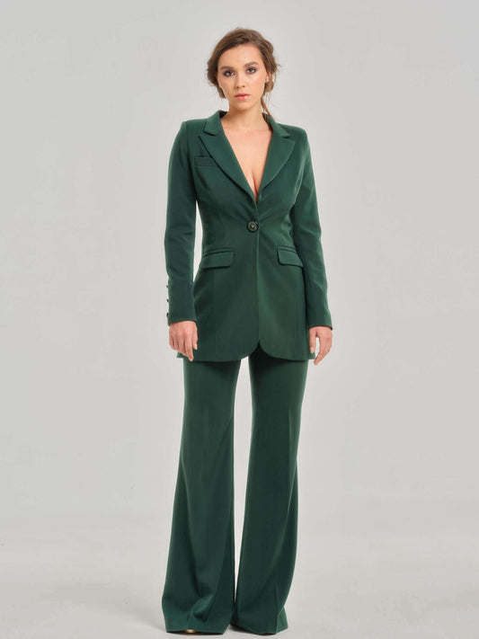 Emerald Dream Timeless Power Suit by Tia Dorraine Women's Luxury Fashion Designer Clothing Brand
