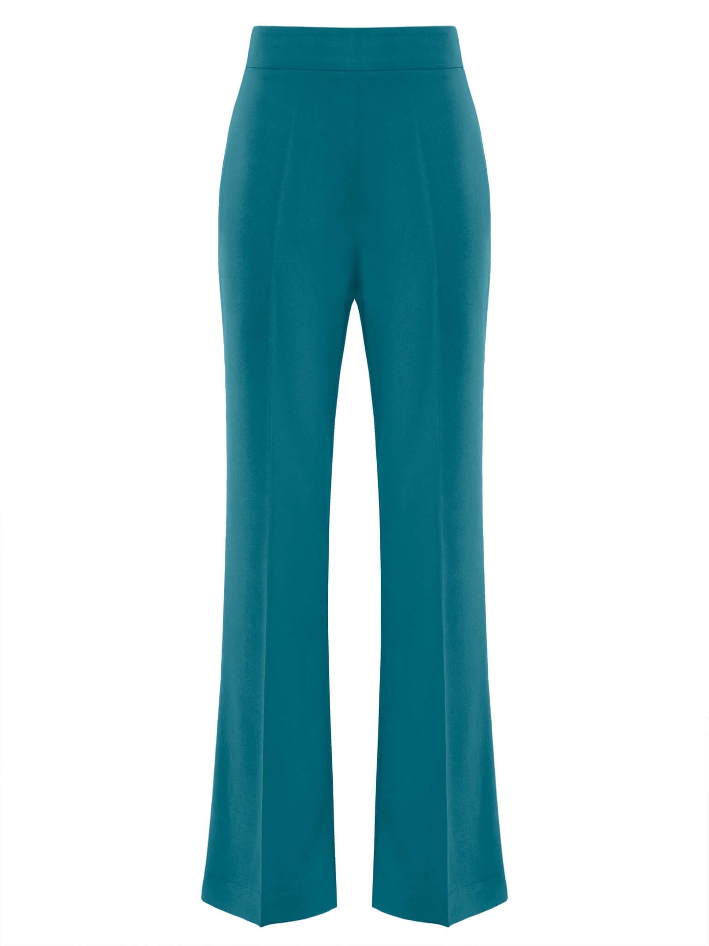 High-Waist Flared Trousers - Turquoise by Tia Dorraine Women's Luxury Fashion Designer Clothing Brand