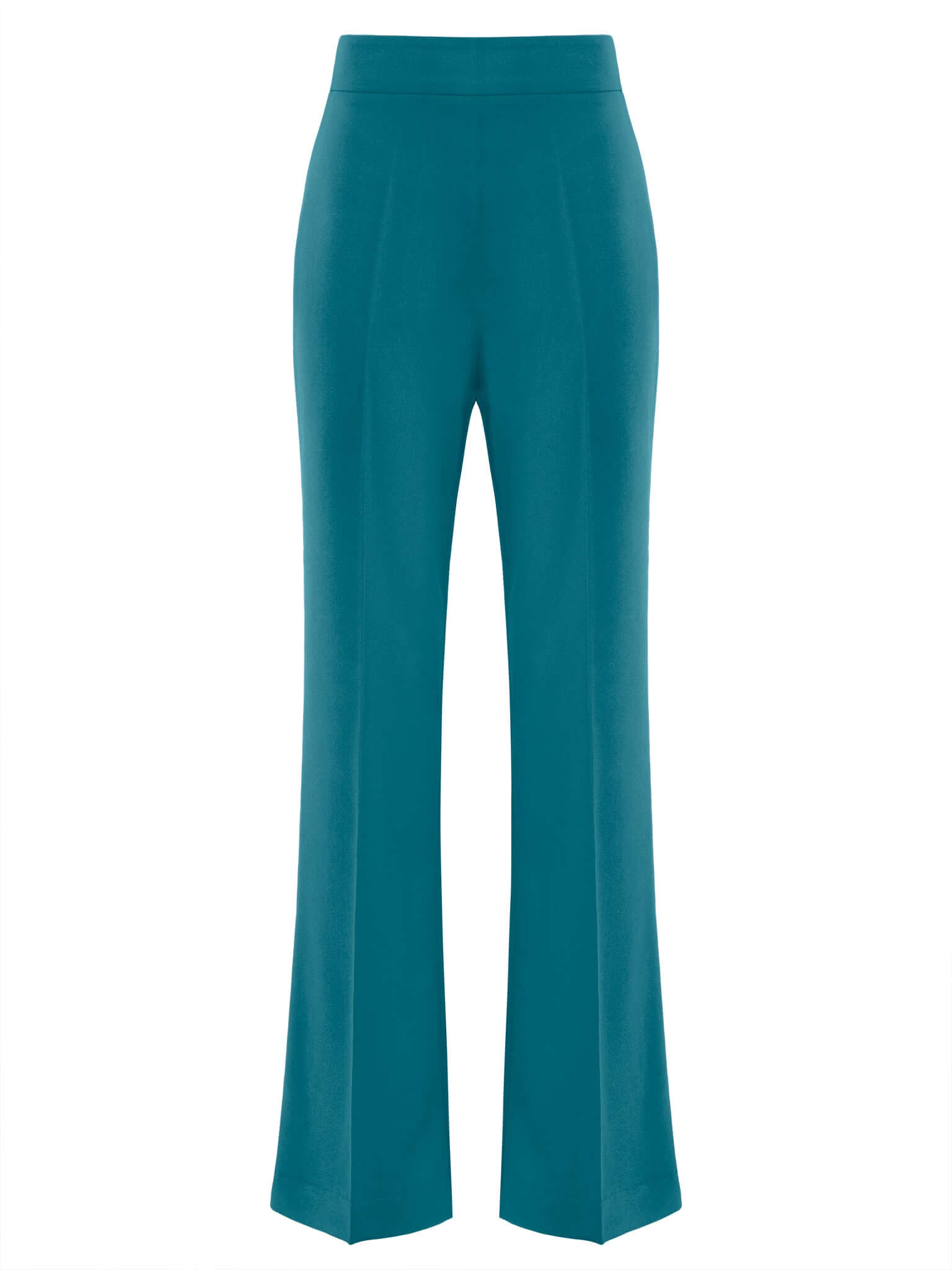 High-Waist Flared Trousers - Turquoise by Tia Dorraine Women's Luxury Fashion Designer Clothing Brand