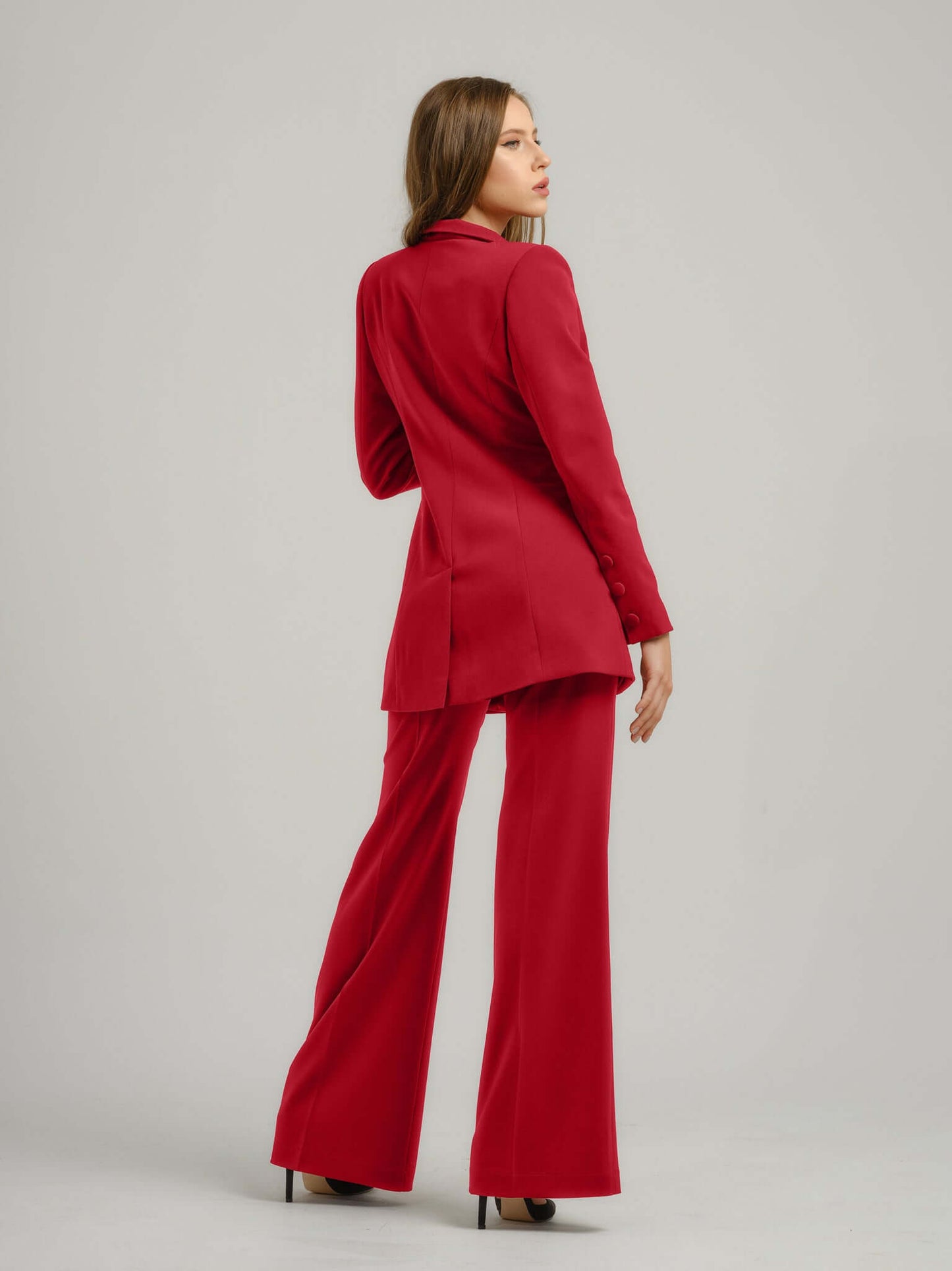 Fierce Red Timeless Power Suit by Tia Dorraine Women's Luxury Fashion Designer Clothing Brand