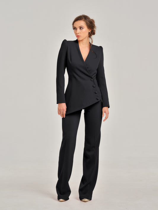 Magnetic Power Asymmetric Power Suit by Tia Dorraine Women's Luxury Fashion Designer Clothing Brand