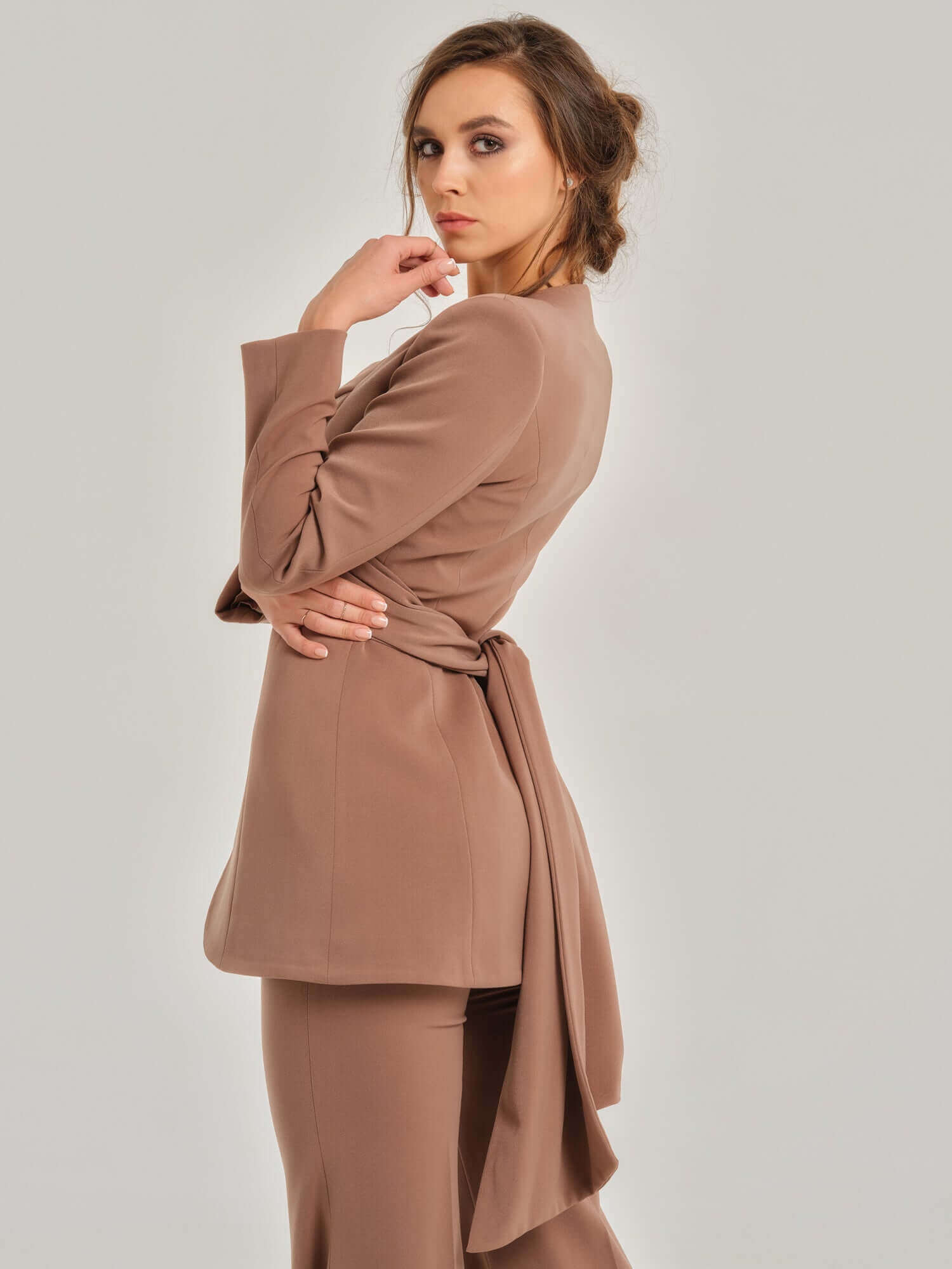 Sandstorm Cross-Wrap Statement Suit by Tia Dorraine Women's Luxury Fashion Designer Clothing Brand