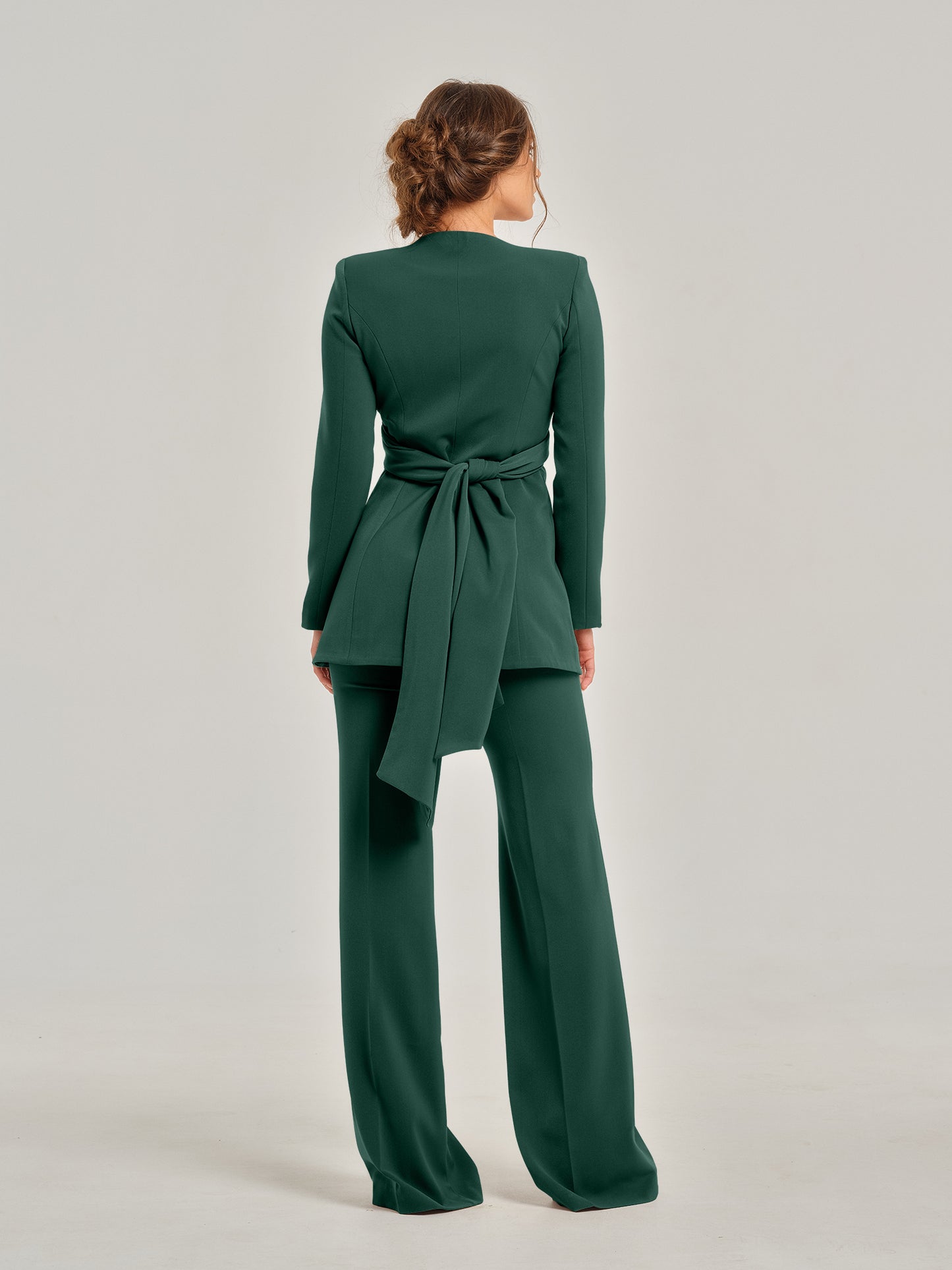 Emerald Dream Cross-Wrap Statement Suit by Tia Dorraine Women's Luxury Fashion Designer Clothing Brand